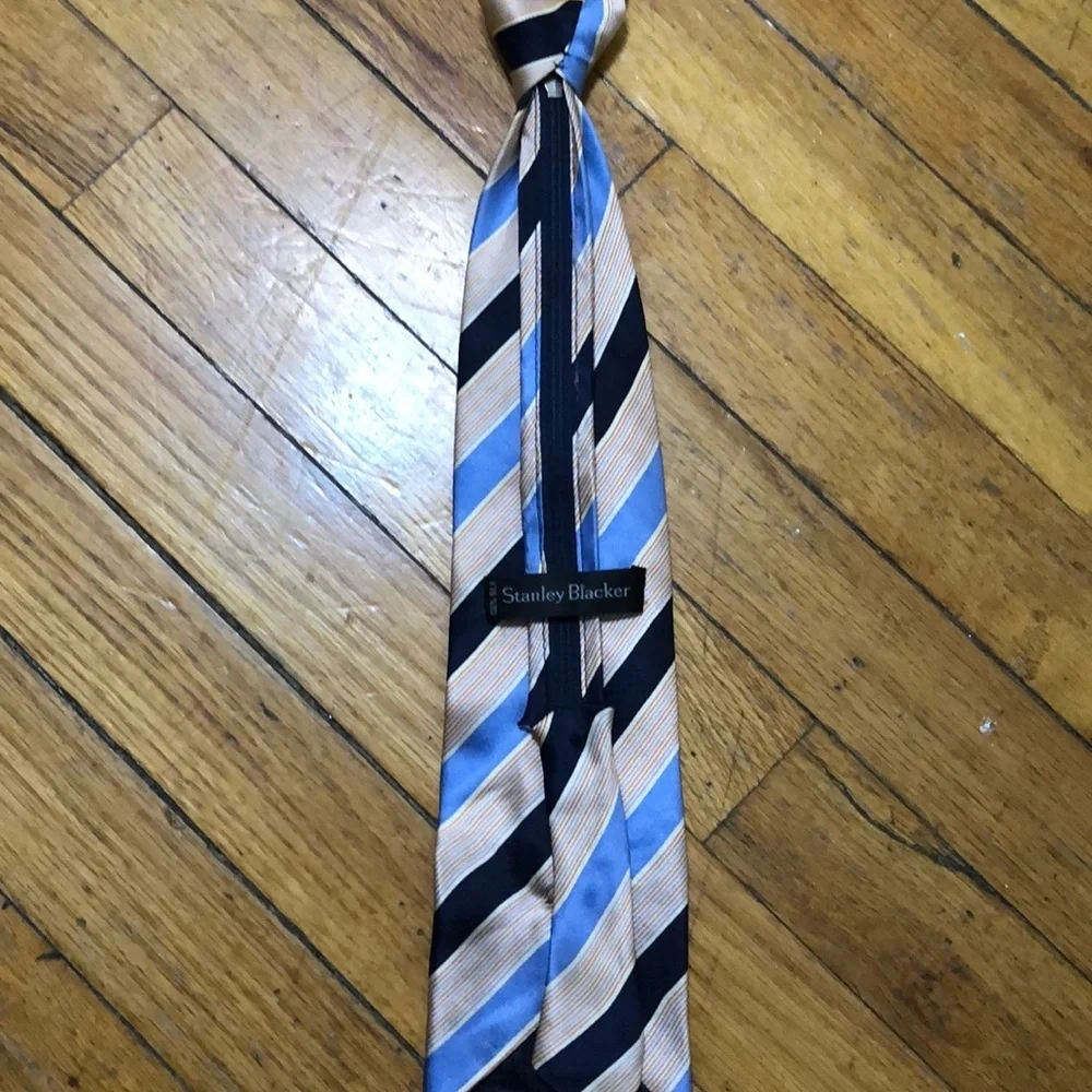 Stanley Blacker kids silk zip already made tie